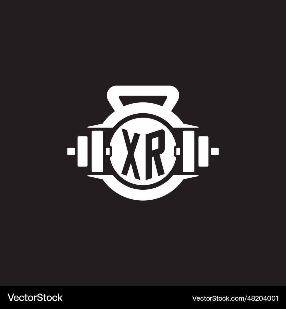 Initial xr logo design ideas with simple dumbbell vector image