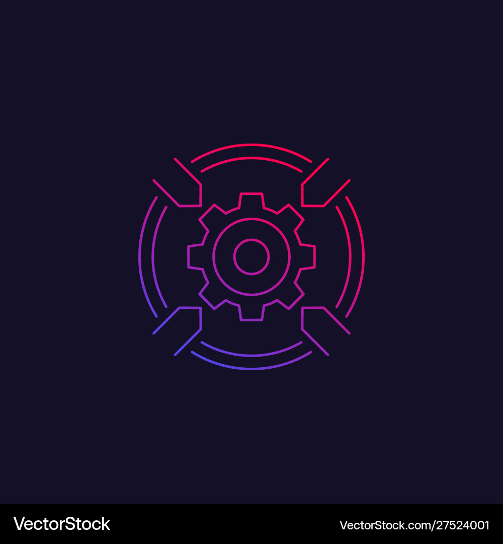 Integration system software icon linear Vector Image