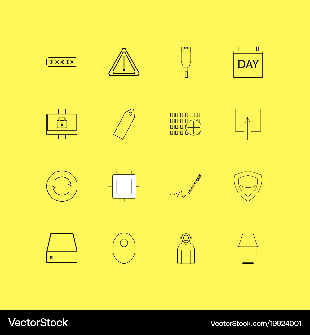 Internet technologies linear icon set simple vector image