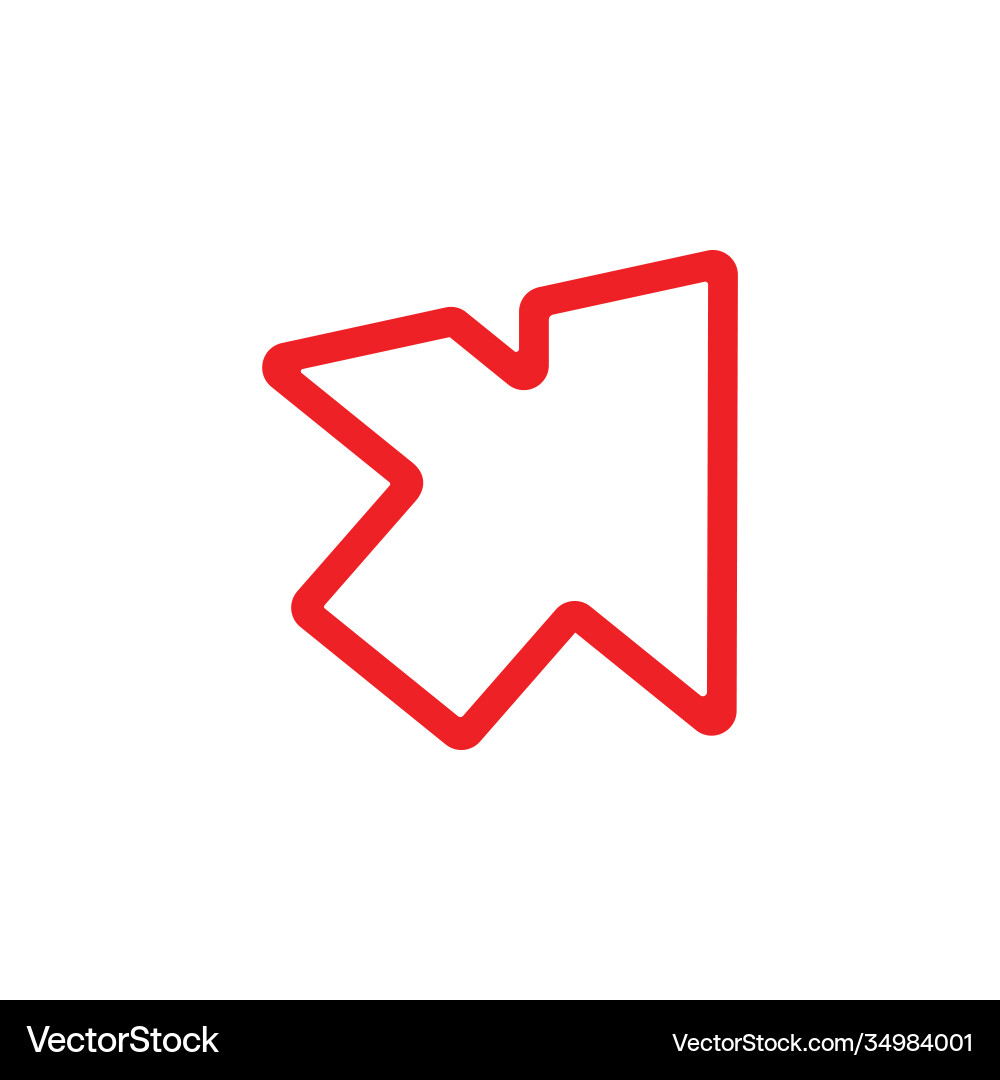 Letter v simple arrow click cursor design vector image