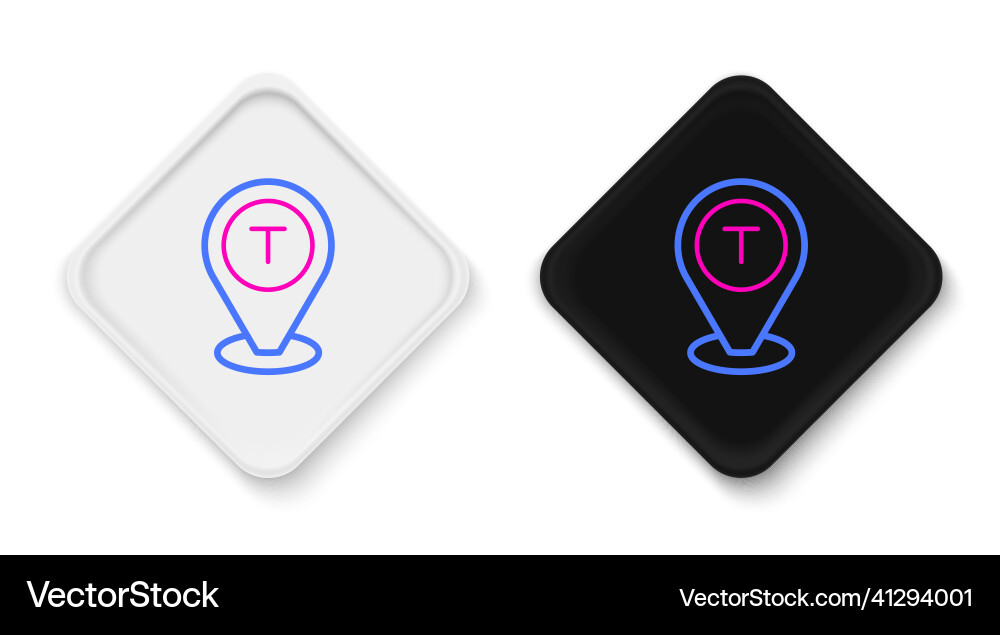 Line map pointer with taxi car icon isolated Line map pointer with taxi car icon isolated vector image