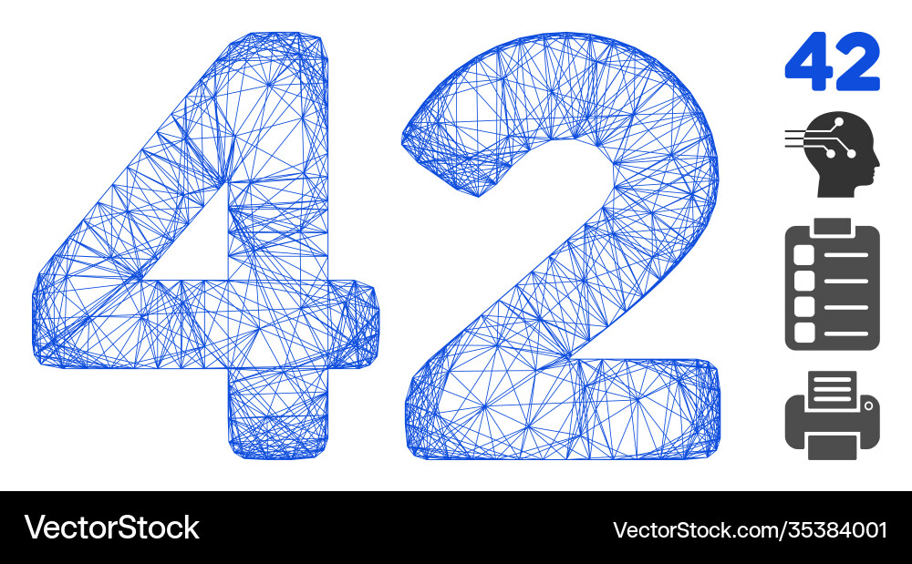 Linear 42 digits text mesh Linear 42 digits text mesh vector image