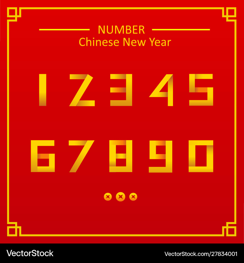 Numeric with chinese background flat design vector image
