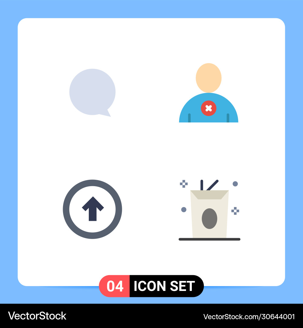 Pictograph set 4 simple flat icons chat user Vector Image