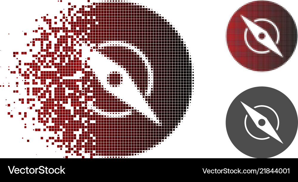 Pixel Dissolution Compass vector image