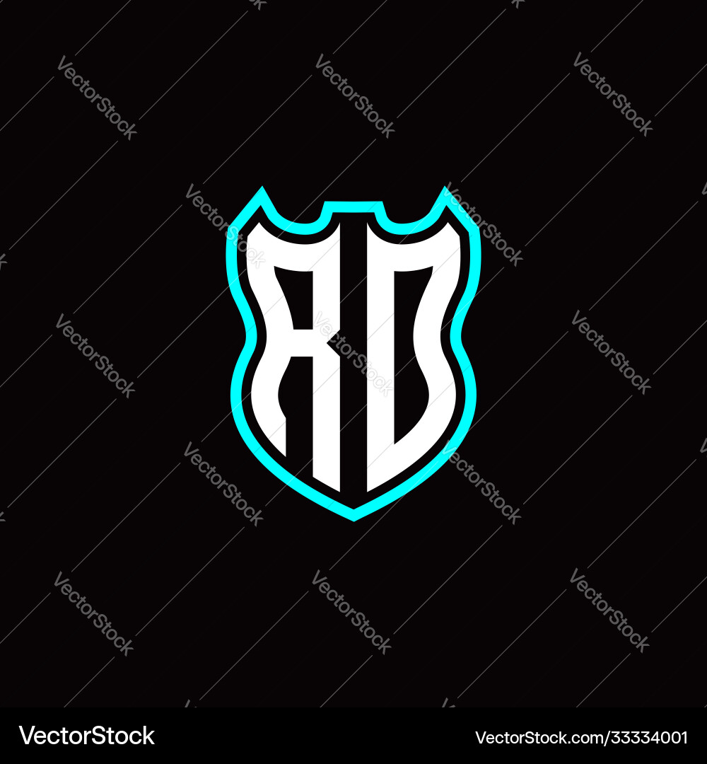 R o initial logo design with shield shape R o initial logo design with shield shape vector image