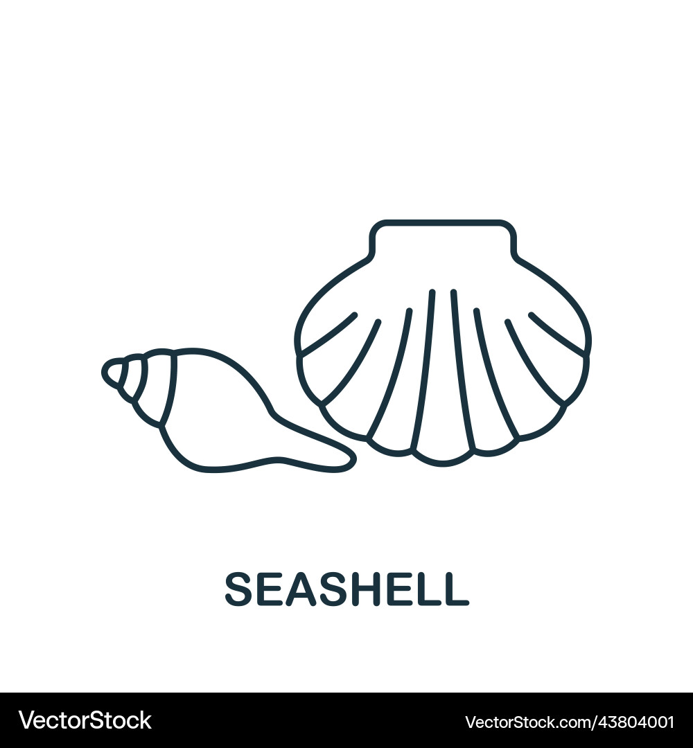 Seashell icon line simple summer Seashell icon line simple summer vector image