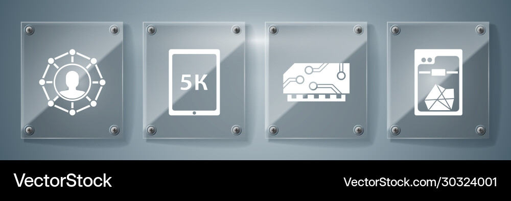Set 3d printer ram random access memory tablet Set 3d printer ram random access memory tablet vector image