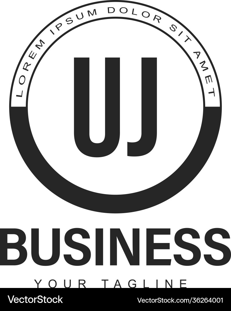 Uj initial a logo design with abstract style Uj initial a logo design with abstract style vector image
