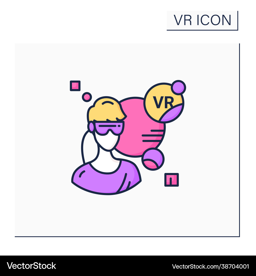 Virtual reality player color icon Virtual reality player color icon vector image