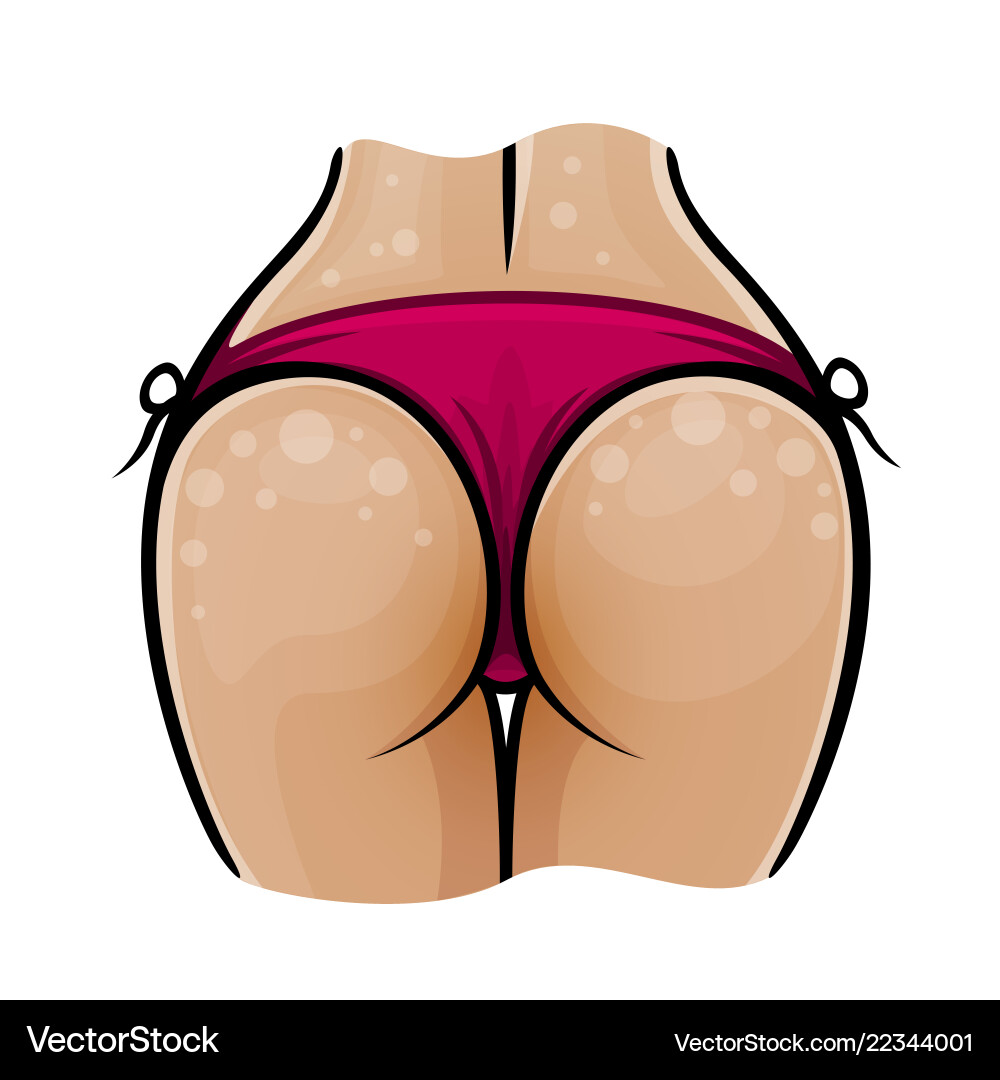 Women booty in a swimsuit Royalty Free Vector Image