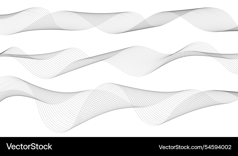 Abstract wave lines background graphic thin Vector Image