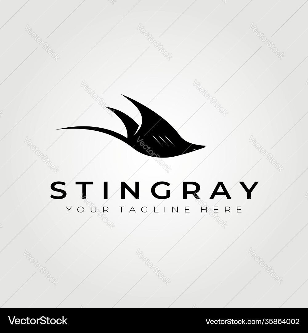 Animals sea stingray logo design graphic vintage Animals sea stingray logo design graphic vintage vector image
