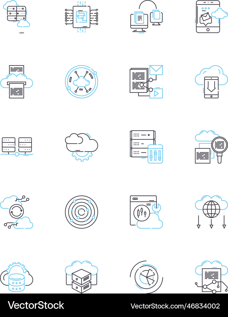 Artificial service linear icons set automation Artificial service linear icons set automation vector image