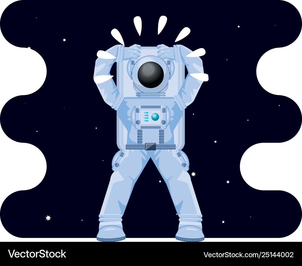 Astronaut character in space scene Astronaut character in space scene vector image