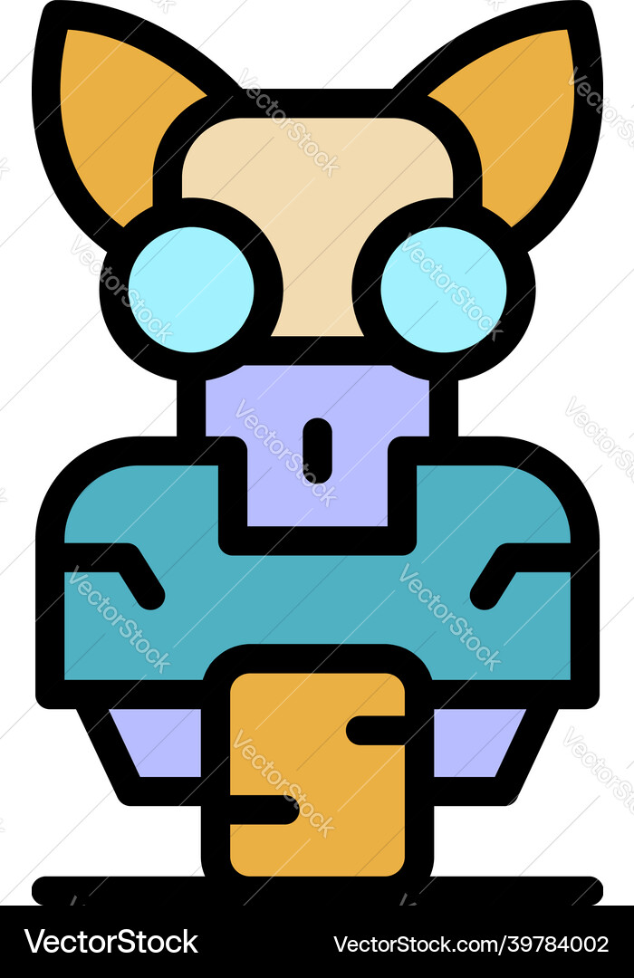 Cat robot icon color outline Cat robot icon color outline vector image