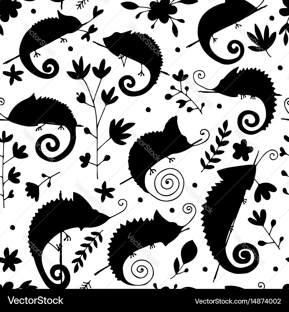 Chameleon collection seamless pattern for your vector image