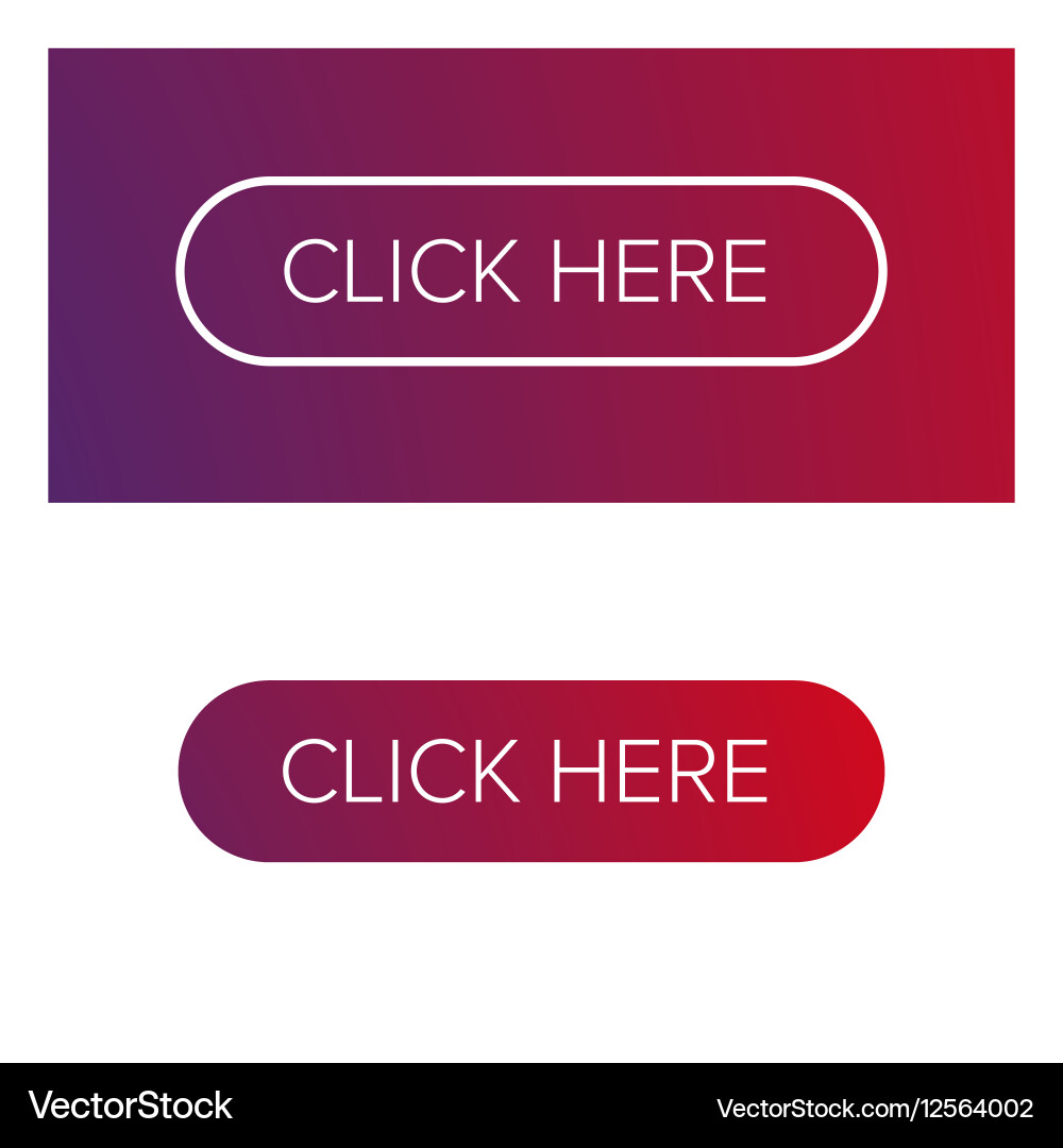 Click here flat button set vector image