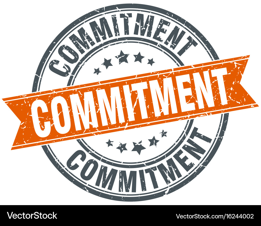 Commitment round grunge ribbon stamp Vector Image