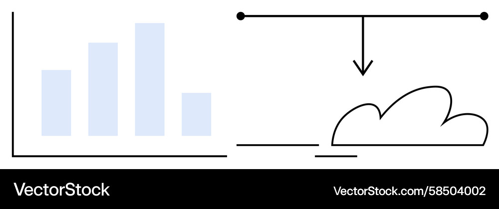 Data Flow & Cloud Storage Chart Vector Image