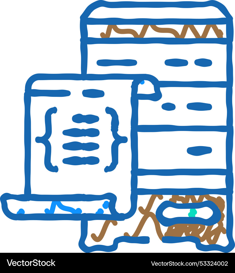 Database scripts icon doodle Database scripts icon doodle vector image