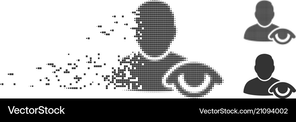 Decomposed pixel halftone view user icon Decomposed pixel halftone view user icon vector image