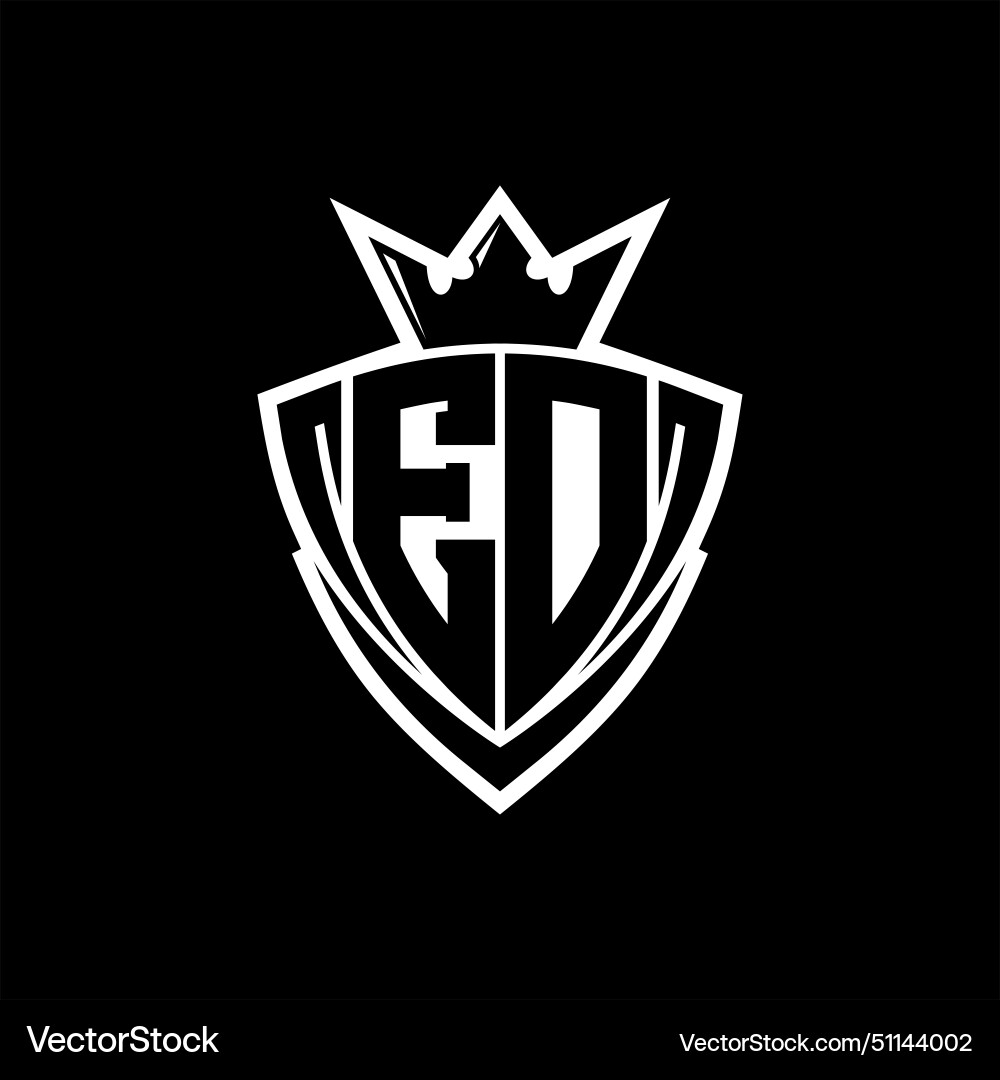 Ed letter logo with sharp triangle shield shape Ed letter logo with sharp triangle shield shape Vector Image