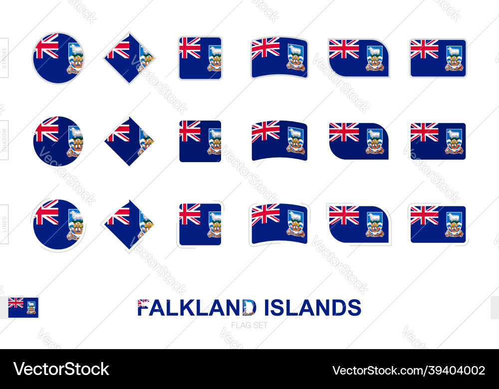 Falkland islands flag set simple flags Vector Image