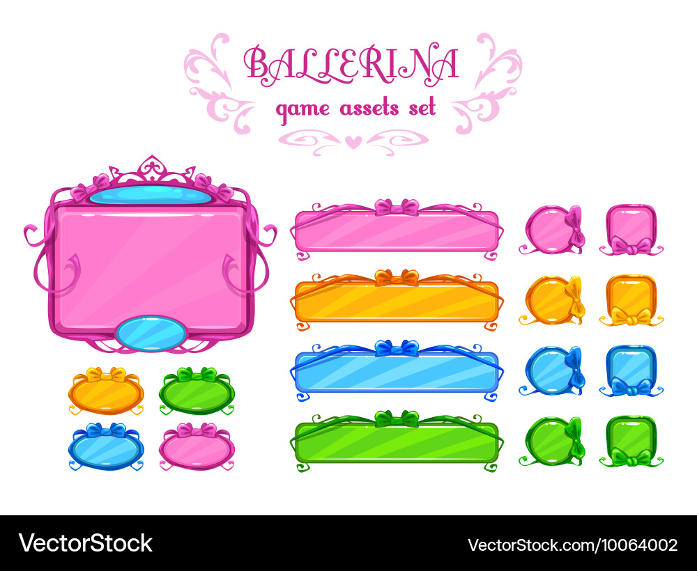 Girlish UI Elements & Icons Vector Image
