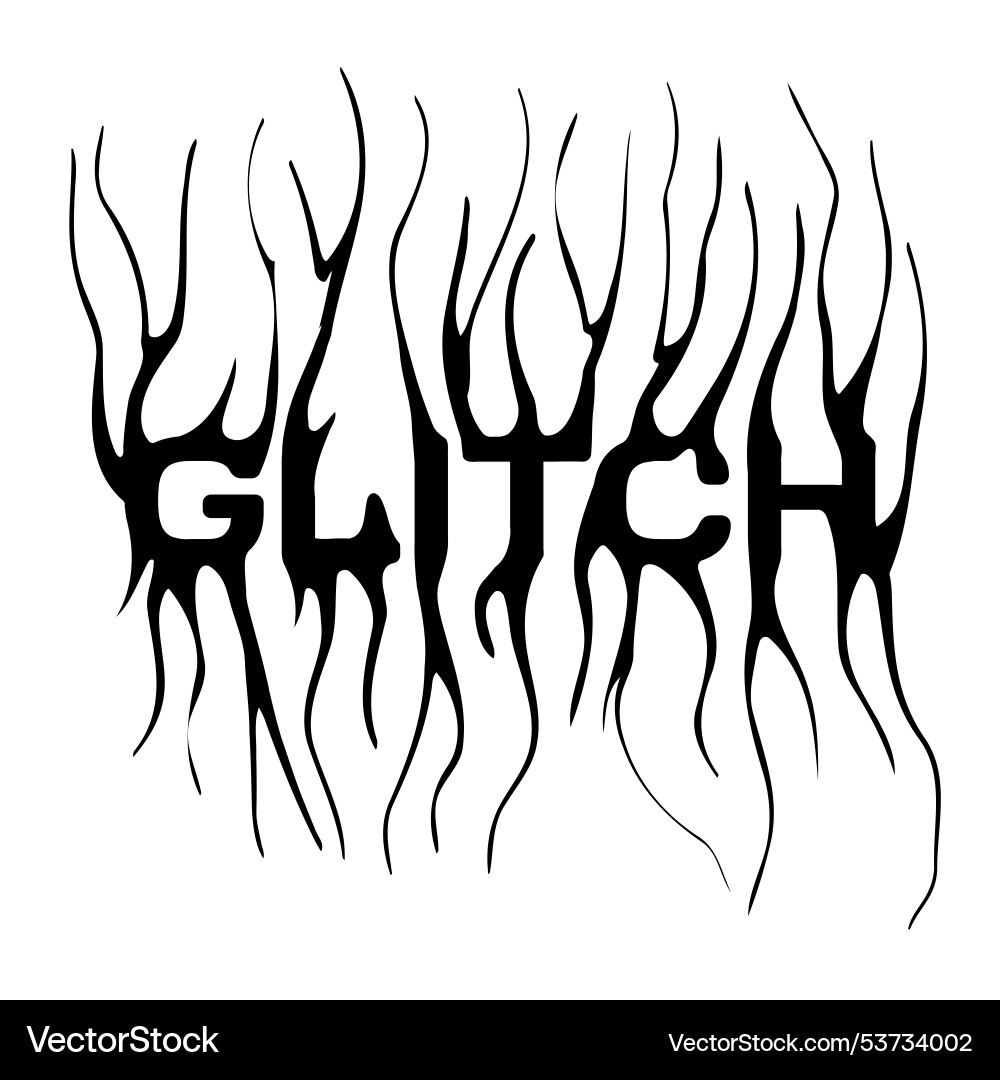 Glitch - slogan tee print design with distorted Glitch - slogan tee print design with distorted vector image