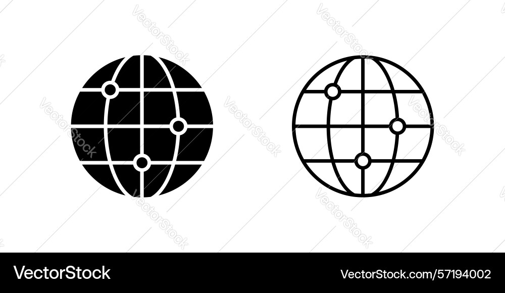 Global connection icon set symbolizing worldwide Global connection icon set symbolizing worldwide vector image