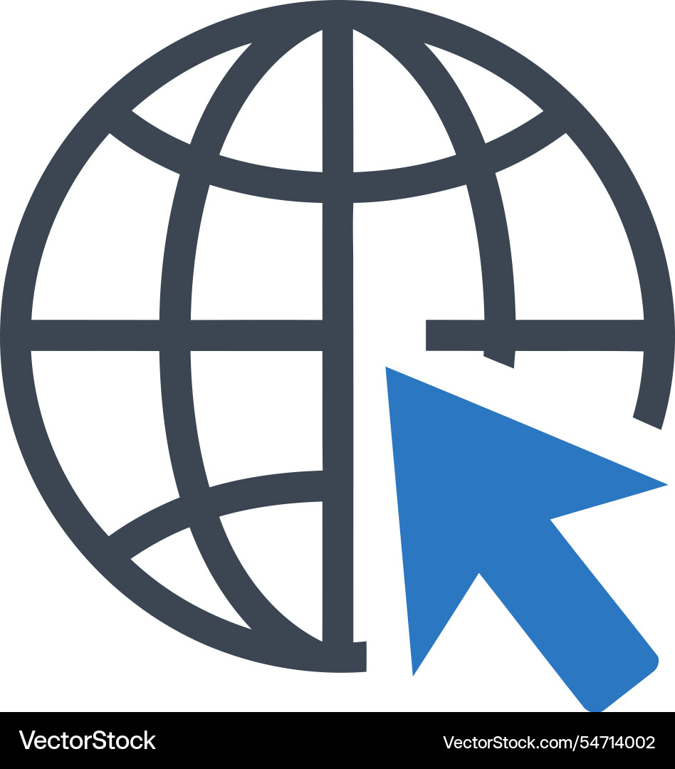 Global internet click icon vector image