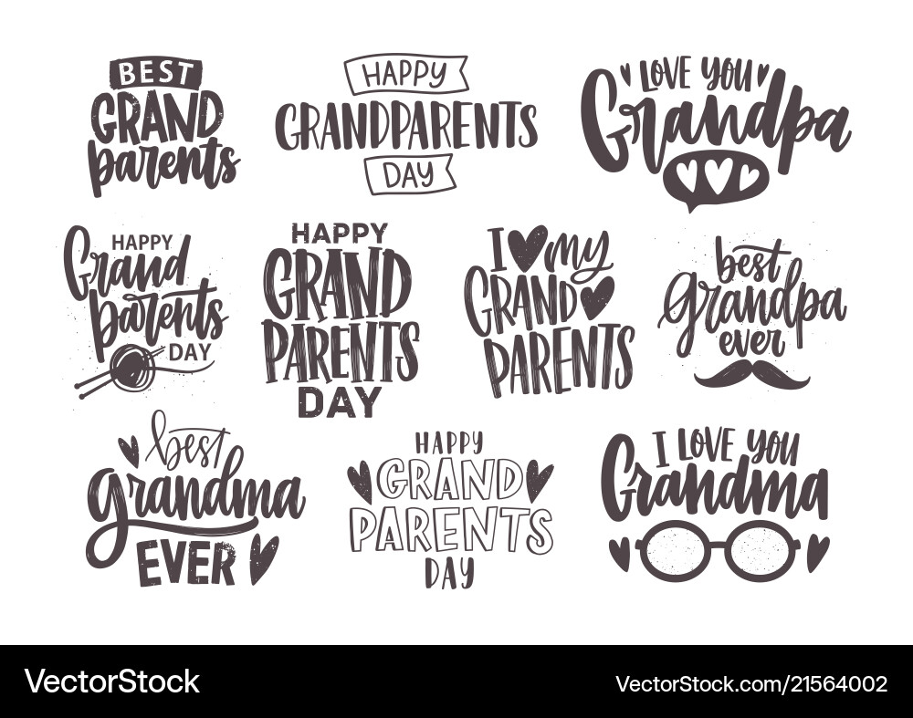 Grandparents Day Lettering & Typography Vector Image