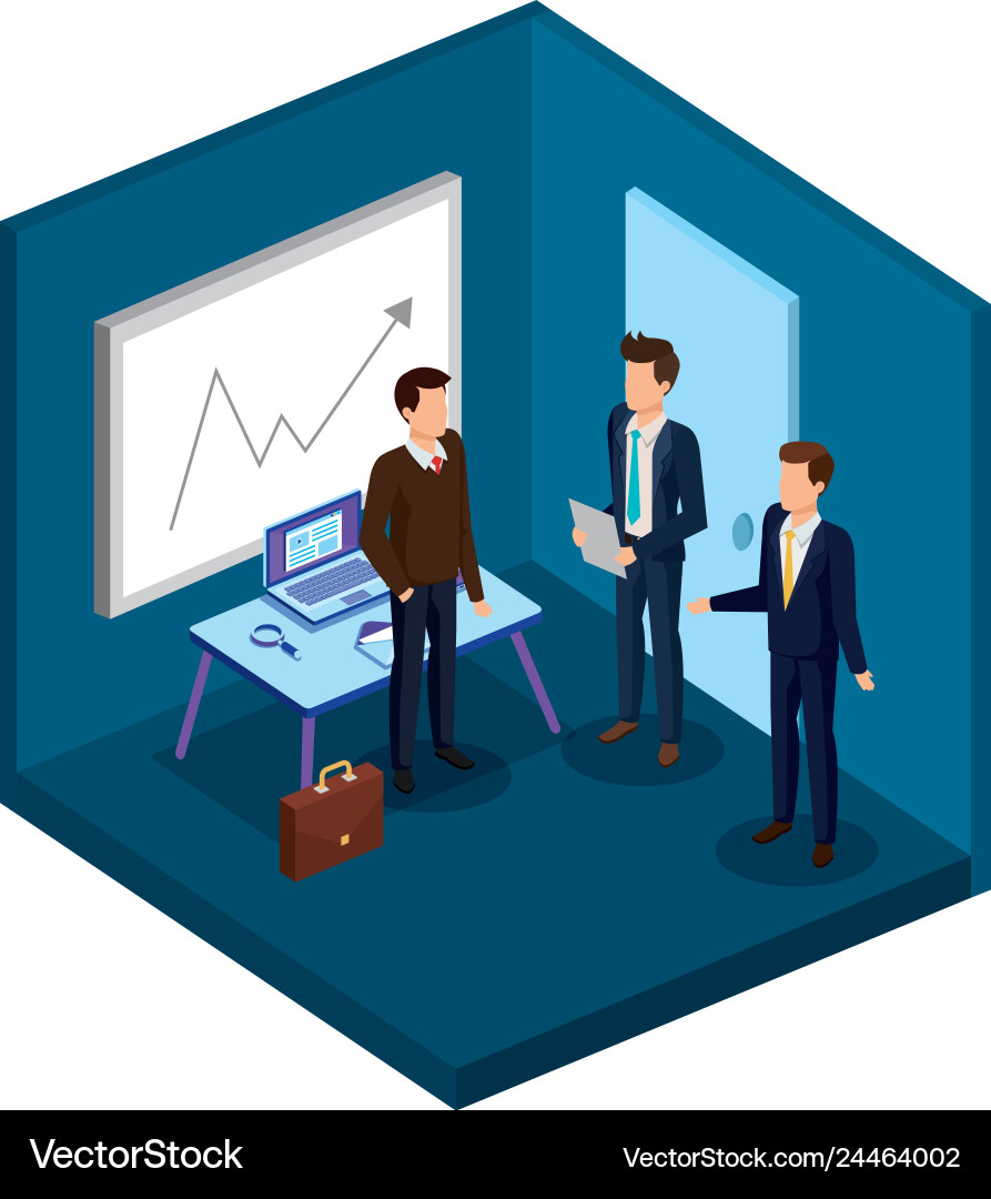 Group of men in the office avatars Group of men in the office avatars vector image