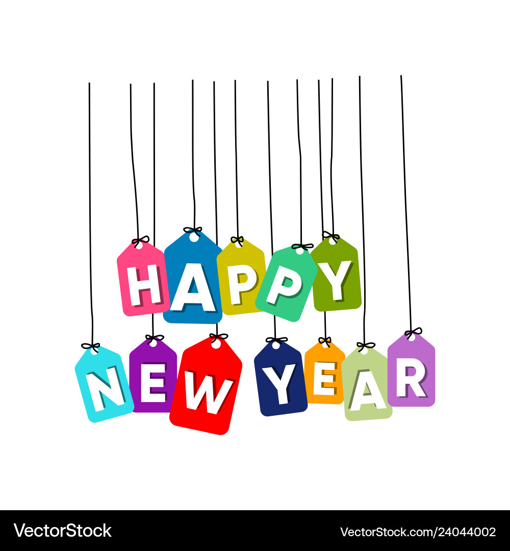 Happy new year word Happy new year word vector image