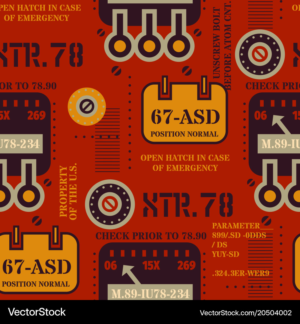 Heavy robot machine seamless pattern vector image