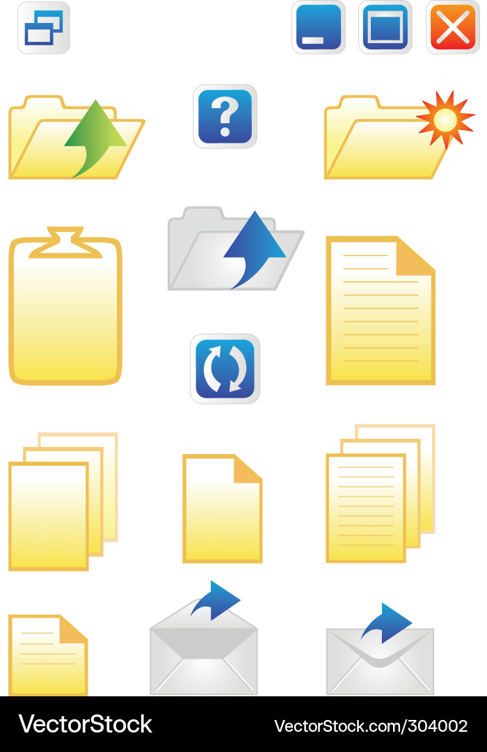 Icons for common computer func Vector Image