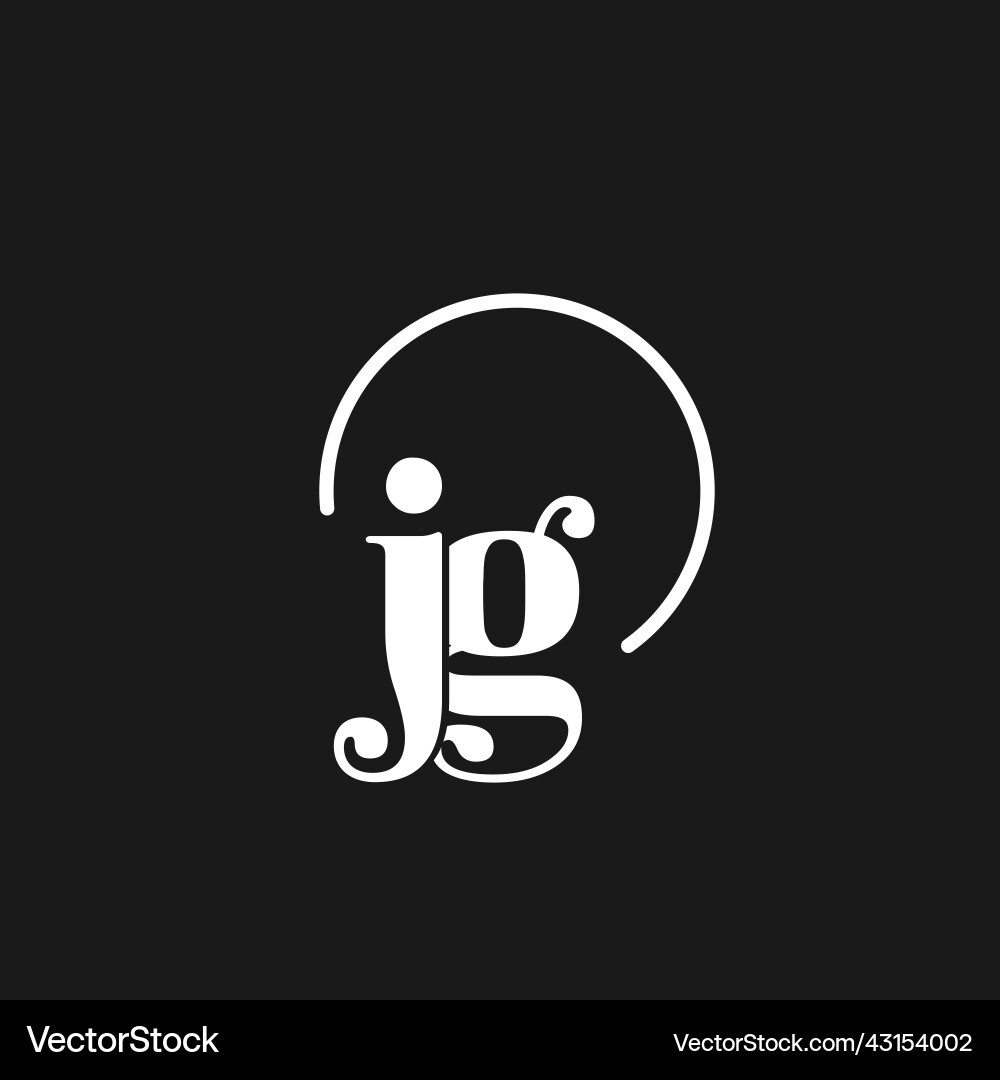 Jg logo initials monogram with circular lines Jg logo initials monogram with circular lines Vector Image
