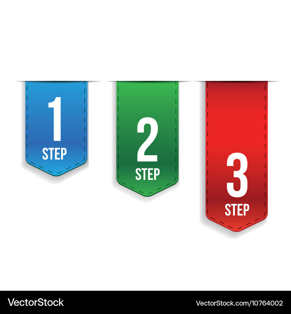 Progress Steps One Two Three Vector Image