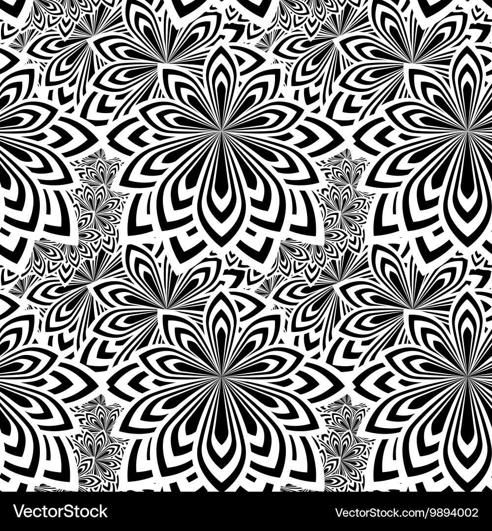 Psychedelic Floral Seamless Pattern Vector Image
