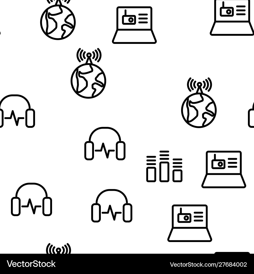 Radio program seamless pattern Vector Image