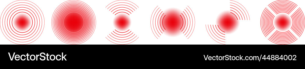 Red monitor signal detection waves pulse or noise vector image