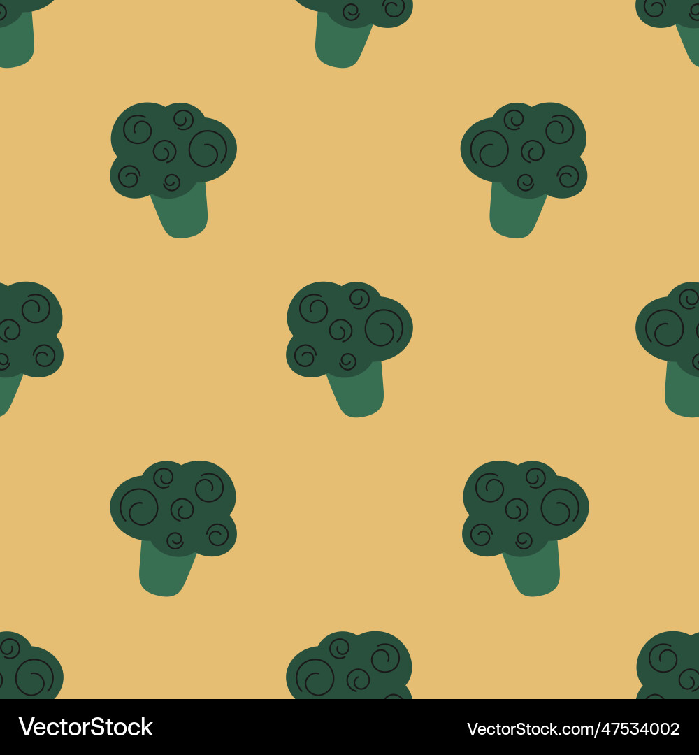 Seamless pattern with broccoli Vector Image