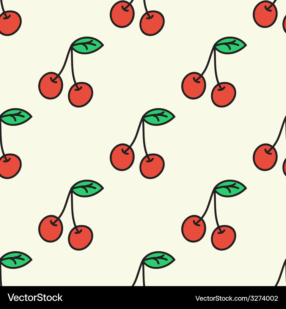 Seamless pattern with cherry Vector Image