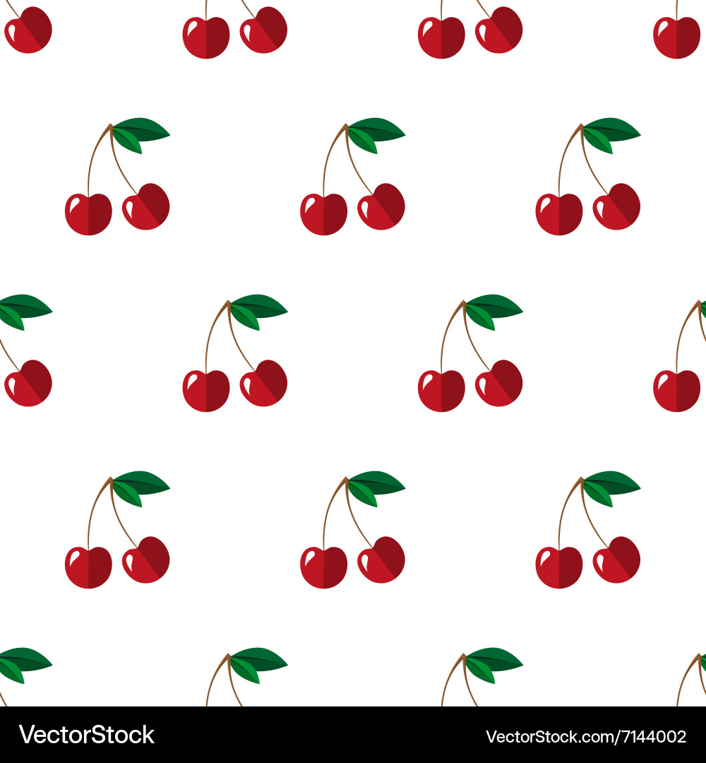 Seamless pattern with cherry vector image