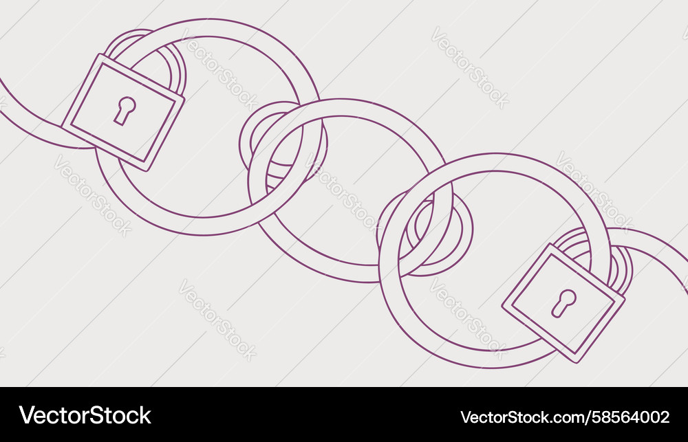 Secure digital chain link network design Vector Image