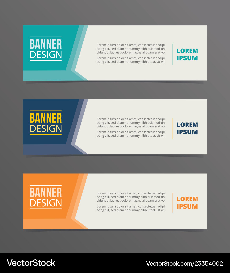 Side arrow banner template design with horizontal Vector Image