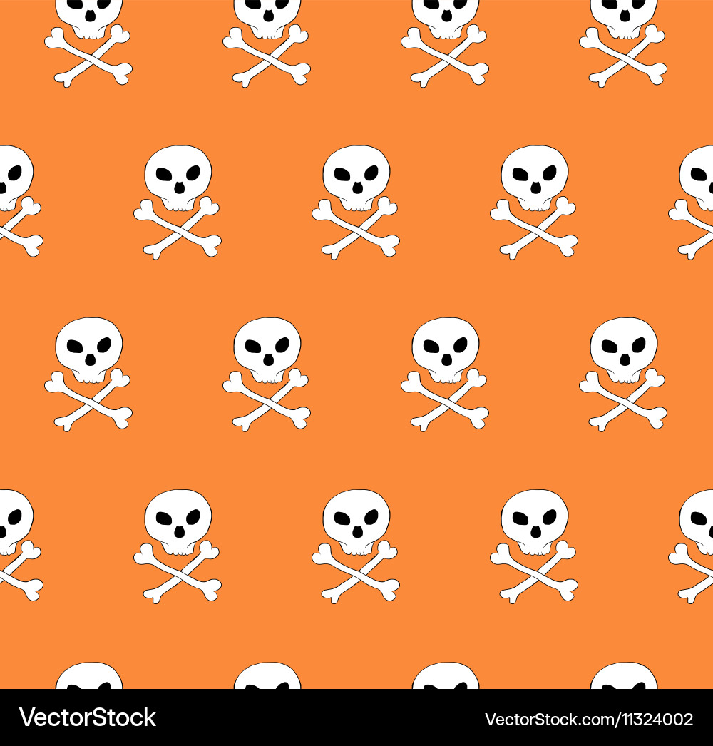 Skull and bones seamless pattern vector image