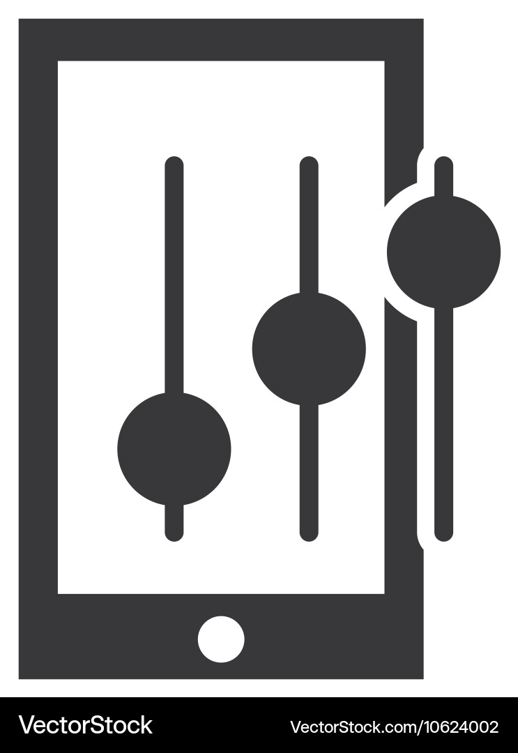Smartphone with button audio menu vector image