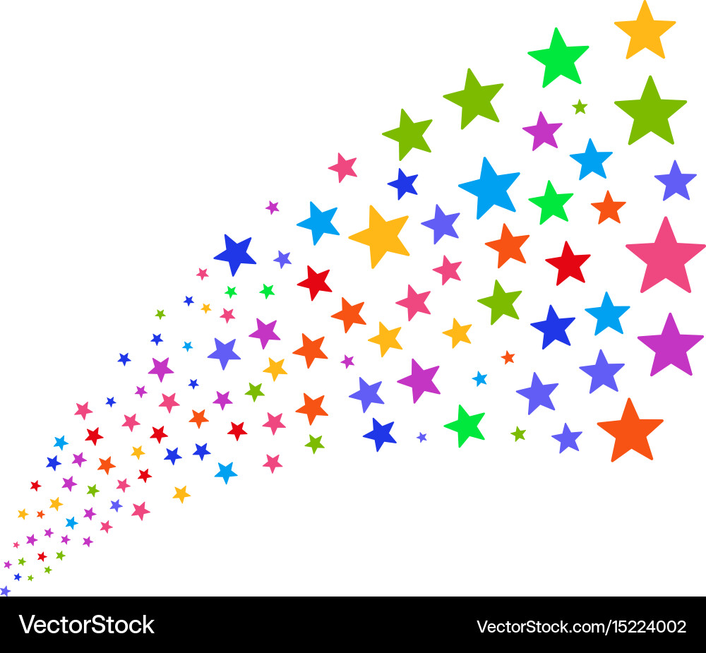 Source stream of fireworks star Vector Image